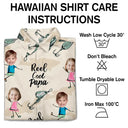 Gift For Father,Funny,Custom Photo,Fishing - Custom Photo Reel Cool Dad Dancing Kids - Personalized Hawaiian Shirt