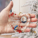 Gift For Wife,Gift For Women,Gift For Men,Gift For Husband,Christmas,Love,Gift For Daughter,Gift For Son,Gift For Mother,Gift For Father,Family,Custom Photo - Custom Photo Remembering A Beautiful Soul - Personalized Heart Shaped Glass Ornament