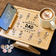 Gift For Men, Gift For Father, Gift For Grandpa, Gift For Husband, Gift For Couples, Non-Eng, Photo, Icon, Adorable - Custom Photo Reserved For Dad We Love You - Personalized Couch Arm Table