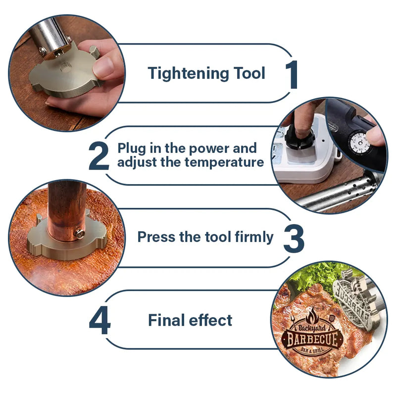 Happy, Gift For Yourself, Gift For Women, Gift For Men, Grilling - Custom Photo Restaurant Logo, Personal Brand Logo - Personalized Grilling Branding Stamp