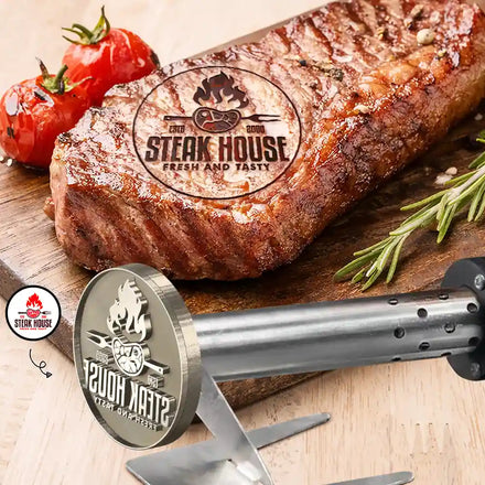 Custom Photo Restaurant Logo, Personal Brand Logo - Personalized Grilling Branding Stamp
