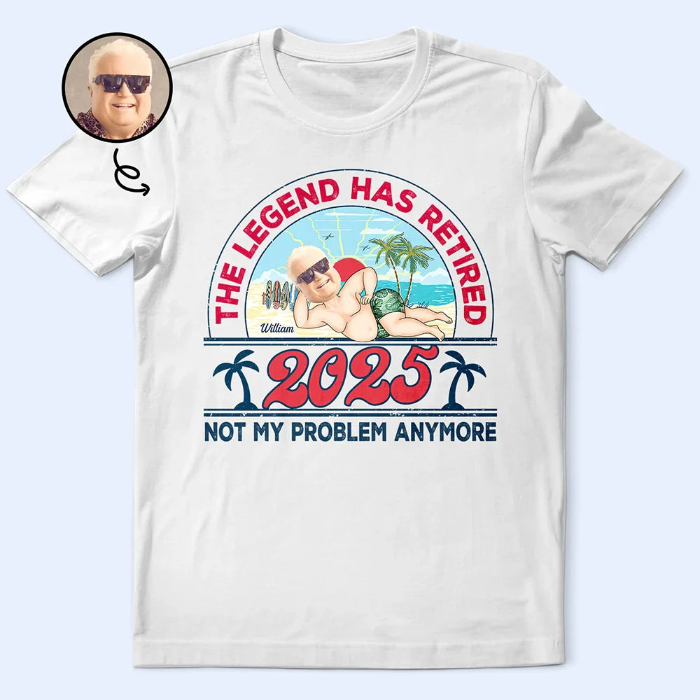 Gift For Yourself, Gift For Women, Gift For Men, Retirement, Beach, Funny, Custom Photo - Custom Photo Retro Beach Who Cares I'm Retired - Personalized T Shirt