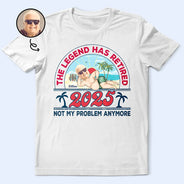 Gift For Yourself, Gift For Women, Gift For Men, Retirement, Beach, Funny, Custom Photo - Custom Photo Retro Beach Who Cares I'm Retired - Personalized T Shirt