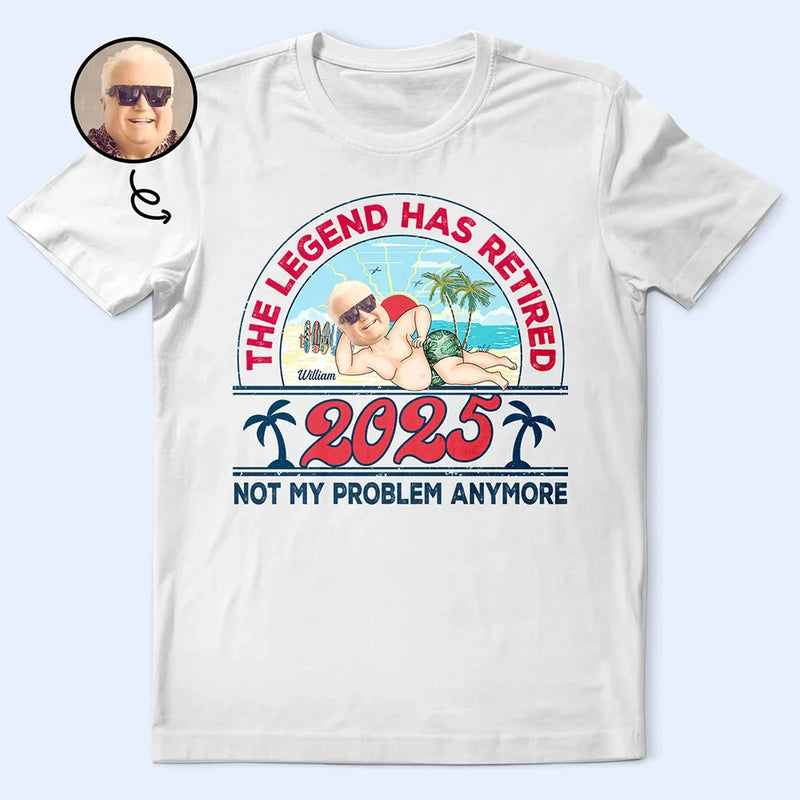 Gift For Yourself, Gift For Women, Gift For Men, Retirement, Beach, Funny, Custom Photo - Custom Photo Retro Beach Who Cares I'm Retired - Personalized T Shirt