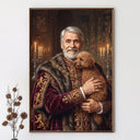 Custom Photo Royal Funny Portrait Dad GrandPa Family - Personalized Poster