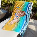 Gift For Wife, Gift For Yourself, Gift For Women, Gift For Sisters, Gift For Bestie, Beach, Happy - Custom Photo Salty Lil Beach - Personalized Beach Towel