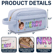 Back To School, Custom Photo, Gift For Kids, Confident, Cut-Face Photo - Custom Photo School Kids' Back To School - Personalized Corduroy Pencil Case