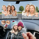 Art Design,Gift For Bestie,Humorous,Photo - Semi Realistic Portrait - Custom Photo Semi Realistic Portrait Besties Forever - Personalized Acrylic Car Hanger