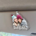Art Design,Gift For Bestie,Humorous,Photo - Semi Realistic Portrait - Custom Photo Semi Realistic Portrait Besties Forever - Personalized Custom Shaped Acrylic Car Visor Clip