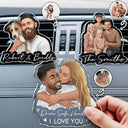 Art Design, Custom Photo, Romantic, Gift For Couples, Photo - Semi Realistic Portrait - Custom Photo Semi Realistic Portrait Family Couple Pet Lovers Portrait - Personalized Acrylic Car Vent Clip