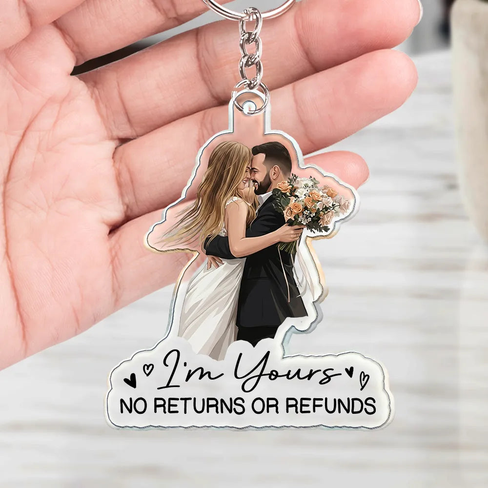Custom Photo, Art Design, Family, Adorable, Photo - Semi Realistic Portrait - Custom Photo Semi Realistic Portrait Family Couple Pet Lovers Portrait - Personalized Acrylic Keychain