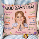 Art Design,Confident,Christmas,Gift For Yourself,Photo - Semi Realistic Portrait - Custom Photo Semi Realistic Portrait God Says I Am - Personalized Pillow