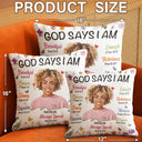 Art Design,Confident,Christmas,Gift For Yourself,Photo - Semi Realistic Portrait - Custom Photo Semi Realistic Portrait God Says I Am - Personalized Pillow