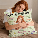 Art Design,Confident,Christmas,Gift For Yourself,Photo - Semi Realistic Portrait - Custom Photo Semi Realistic Portrait God Says I Am - Personalized Pillow