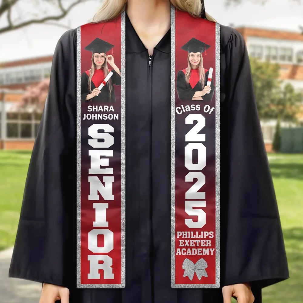 Gift For Yourself, Graduation, Happy - Custom Photo Senior Graduation - Personalized Stoles