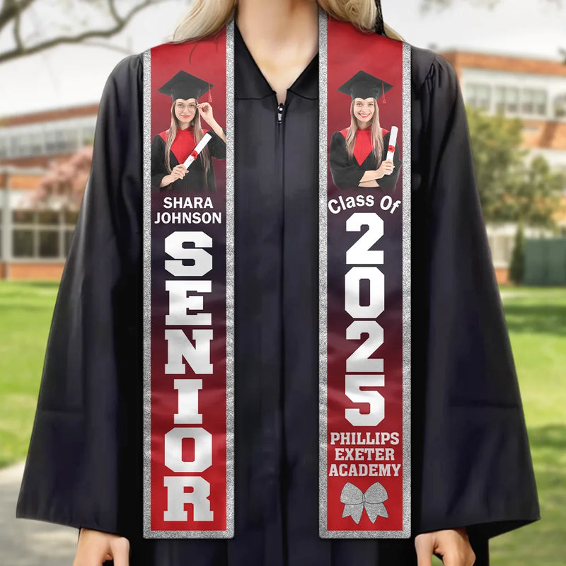 Gift For Yourself, Graduation, Happy - Custom Photo Senior Graduation - Personalized Stoles