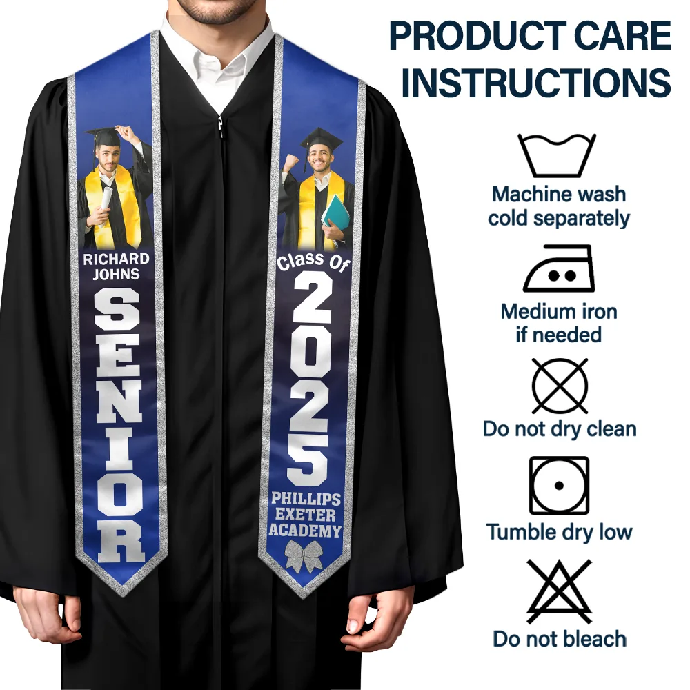 Gift For Yourself, Graduation, Happy - Custom Photo Senior Graduation - Personalized Stoles