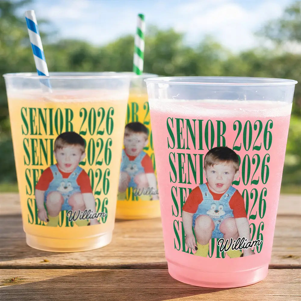Gift For Women,Gift For Men,Graduation,Custom Photo,Happy,Gift For Yourself,Top Market,Photo - Custom Photo Senior Vintage Portrait - Personalized Frosted Cups