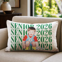 Graduation,Happy,Photo,Proud - Custom Photo Senior Vintage Portrait - Personalized Pillow