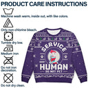 Dog Lovers,Pet Lovers,Christmas,Funny - Custom Photo Service Human Do Not Pet - Personalized Unisex Ugly Sweater