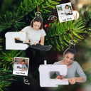 Gift For Yourself,Gift For Women,Gift For Men,Happy,Christmas,Custom Photo,Photo Hobby Ornament - Custom Photo Sewing Christmas Decorations - Personalized Acrylic Photo Ornament
