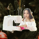 Gift For Yourself,Gift For Women,Gift For Men,Happy,Christmas,Custom Photo,Photo Hobby Ornament - Custom Photo Sewing Christmas Decorations - Personalized Acrylic Photo Ornament