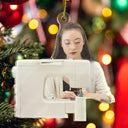 Gift For Yourself,Gift For Women,Gift For Men,Happy,Christmas,Custom Photo,Photo Hobby Ornament - Custom Photo Sewing Christmas Decorations - Personalized Acrylic Photo Ornament