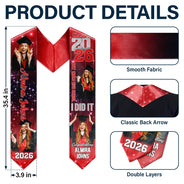 Graduation,Gift For Yourself,Gift For Women,Gift For Men - Custom Photo She Believed She Could So She Did - Personalized Stoles