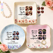 Graduation,Gift For Girlfriend,Gift For Bestie,Gift For Daughter,Happy - Custom Photo She Came She Saw She Mastered - Personalized Ring Dish