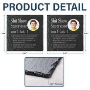 Funny,Gift For Bestie,Gifts For Colleagues,Officer - Custom Photo Show Supervisor Funny Officer Colleague - Personalized Slate Coaster