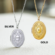 Custom Photo,Gift For Yourself,Gift For Women,Happy - Custom Photo Simple Initial Necklace - Personalized Locket Necklace