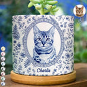 Top Market,Art Design,Pet Memorial,Cozy,Pet Lovers,Memorial,Photo - Porcelain Art Style - Custom Photo Single-Color Watercolor Dog Cat Pet Pet Portrait - Personalized Plant Pot