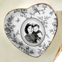 Art Design,Gift For Children,Gift For Mother,Mom - Daughter (Adult),Gift For Daughter,Photo - Porcelain Art Style,Happy - Custom Photo Single-Color Watercolor Mother Daughter Dog Cat Family - Personalized Ring Dish