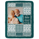 Gift For Sisters,Gift For Bestie,Gift For Women,Christmas,Happy - Custom Photo Sisters Besties Think Of This Blanket As A Hug From Me To You - Personalized Fleece Blanket, Sherpa Blanket