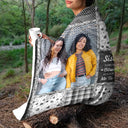 Gift For Sisters,Gift For Bestie,Gift For Women,Christmas,Happy - Custom Photo Sisters Besties Think Of This Blanket As A Hug From Me To You - Personalized Fleece Blanket, Sherpa Blanket