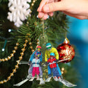 Gift For Yourself,Gift For Women,Gift For Men,Happy,Christmas,Custom Photo,Photo Hobby Ornament - Custom Photo Skiing Lovers Family - Personalized Acrylic Photo Ornament