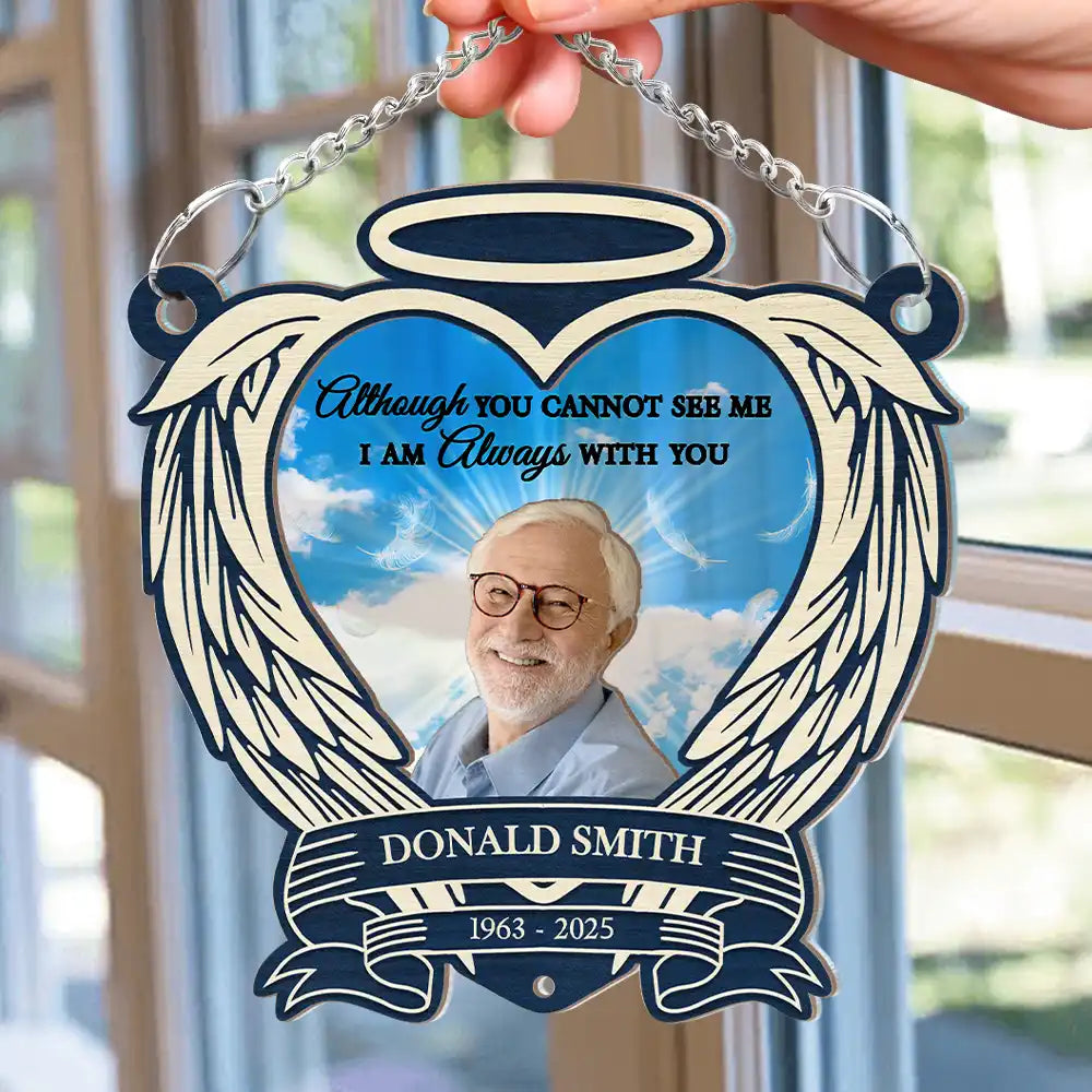 Custom Photo, Memorial, Sad - Custom Photo Sky Memorial Your Light Will Always Shine In My Heart - Personalized Window Hanging Suncatcher Ornament