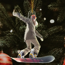 Gift For Yourself,Gift For Women,Gift For Men,Happy,Christmas,Custom Photo,Photo Hobby Ornament - Custom Photo Snowboarding Lovers - Personalized Acrylic Photo Ornament