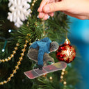 Gift For Yourself,Gift For Women,Gift For Men,Happy,Christmas,Custom Photo,Photo Hobby Ornament - Custom Photo Snowboarding Lovers - Personalized Acrylic Photo Ornament