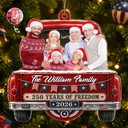 Independence Day,America 250th,Christmas,Proud,Custom Photo,Family,Remove BG Photo - Custom Photo Snowman 250 Years Of Freedom - Personalized Custom Shaped Acrylic Ornament