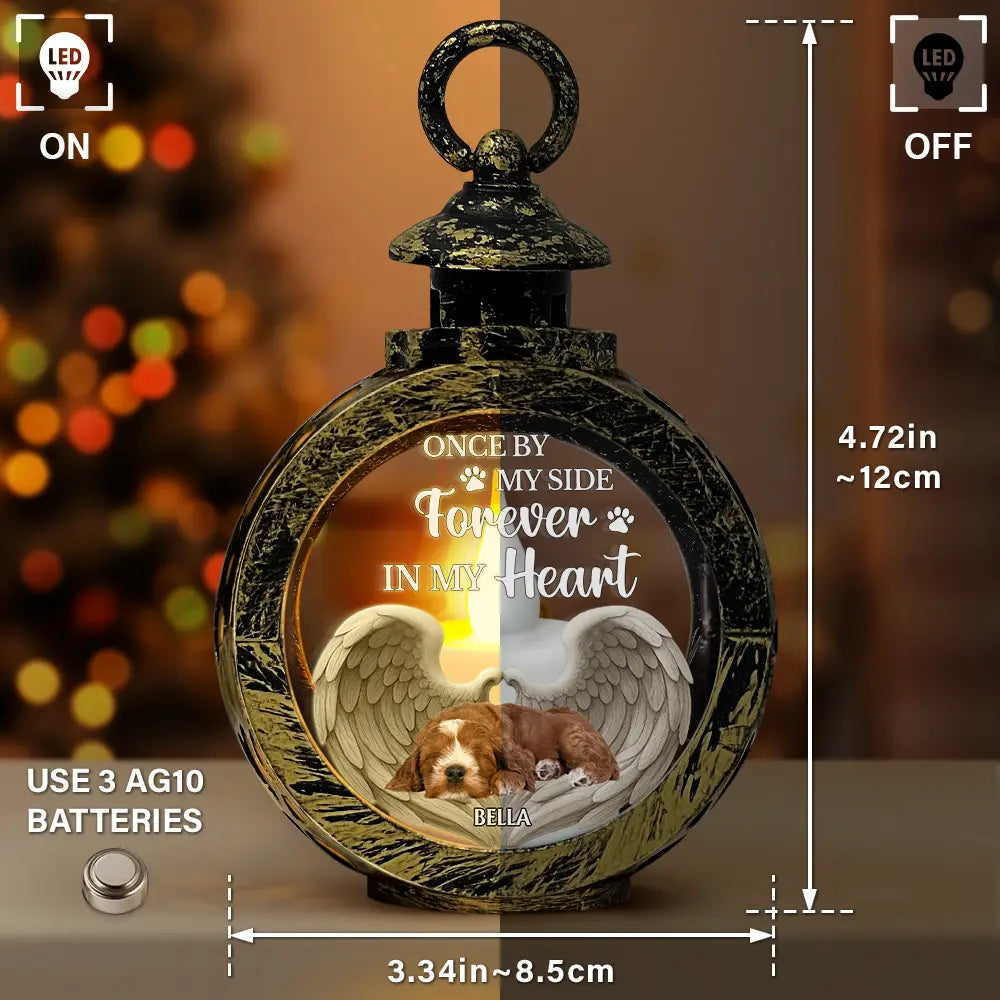 Sad,Memorial,Pet Lovers,Christmas - Custom Photo Some Angels Choose Fur Instead Of Wings - Personalized Candlelight Lantern Ornament