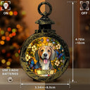 Art Design,Sentimental,Christmas,Pet Lovers,Memorial,Photo - Stained Glass - Custom Photo Stained Glass Memorial Dog Cat Portrait - Personalized Candlelight Lantern Ornament