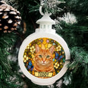 Art Design,Sentimental,Christmas,Pet Lovers,Memorial,Photo - Stained Glass - Custom Photo Stained Glass Memorial Dog Cat Portrait - Personalized Candlelight Lantern Ornament