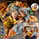 Gift For Grandma,Gift For Mother,Gift For Women,Pet Mom,Love,Custom Photo,Non-Eng,Photo - Stained Glass - Custom Photo Stained Glass Portrait Mom Grandma Parents Family - Personalized Scarf