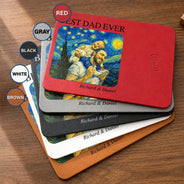 Gift For Father,Gift For Grandpa,Non-Eng,Photo - Starry Night,Proud - Custom Photo Starry Night Best Dad Papa Ever - Personalized Leather Charging Mat