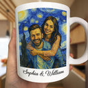 Gift For Couples,Gift For Wife,Gift For Husband,Gift For Boyfriend,Gift For Girlfriend,Funny,Old Couples - Custom Photo Starry Night Couple I Wish I Could Turn Back The Clock - Personalized Mug