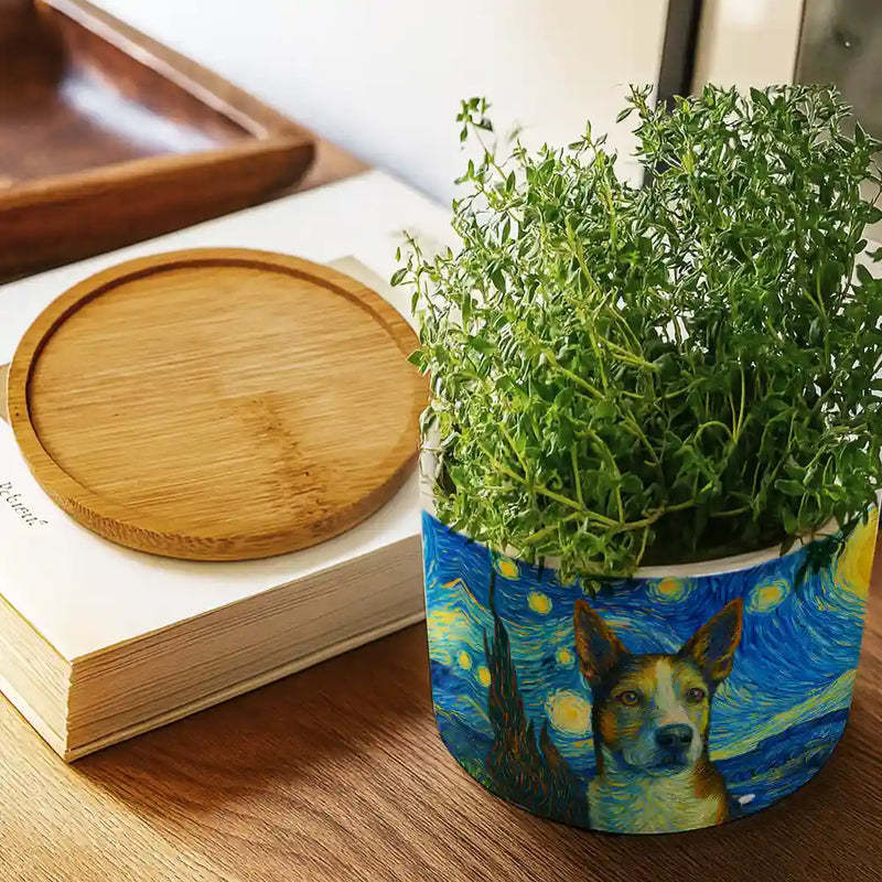 starry night plant pot Custom Photo Starry Night Dog Cat Pet