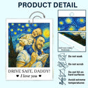 Gift For Father,Custom Photo,Art Design,Adorable,Photo - Starry Night  - Custom Photo Starry Night Drive Safe Daddy I Love You - Personalized Acrylic Car Hanger