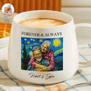 Custom Photo ,Art Design, Gift For Couples, Wedding, Romantic, Photo - Starry Night - Custom Photo Starry Night Forever & Always Couple Anniversary - Personalized Tapered Mug