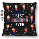 Gift For Mother,Gift For Grandma,Happy,Gift For Father,Gift For Grandpa,Summer,Independence Day,Photo,Icon,Humorous - Custom Photo Stars & Stripes Best Dad Mom Grandpa Grandma Ever - Personalized Pillow